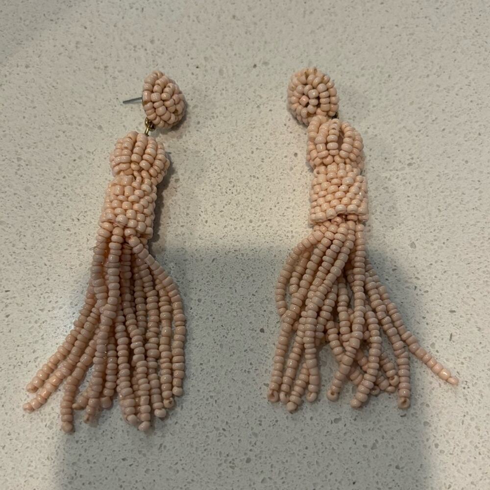 baublebar blush pink beaded tassel earrings